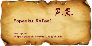 Popesku Rafael névjegykártya